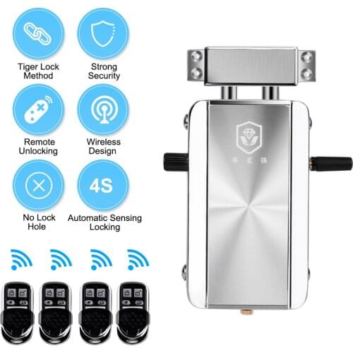 Intelligent Remote Control Lock Invisible Anti-theft Security Home Door Lock Support Remote Control Switch Lock for Smart Home