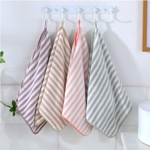 Green Pink Striped Coral Fleece Washcloth Swimwear Shower Beach Bath Towel Soft Swimming Drying for Baby Children 70x140cm