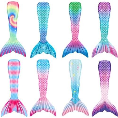 Mermaid Tails Bathing Beach Swimmable Little Mermaid Costume No Monofin Dress for Women Girls Queue De Sirene Clothes C28105CH