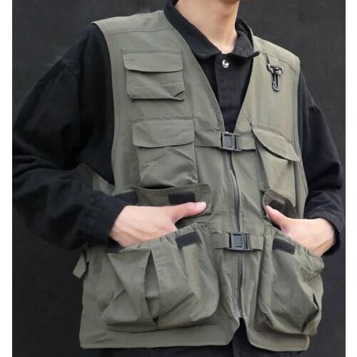 Large Size men Multi-pocket Quick Dry Vest Couple vest Outdoor Travel Hiking Camping Sleeveless Fishing Photography Waistcoat