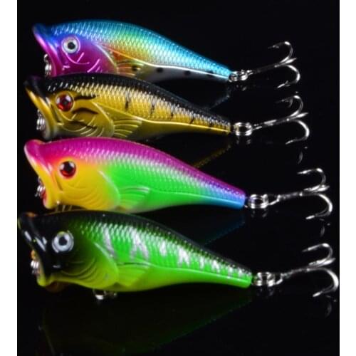 1pcs 6.5cm 10g Fishing Lure Topwater Popper Crankbait Carp Fly Fresh Water Sea Insect bait Fake lure Ice Lure Fishing 3D Eyes