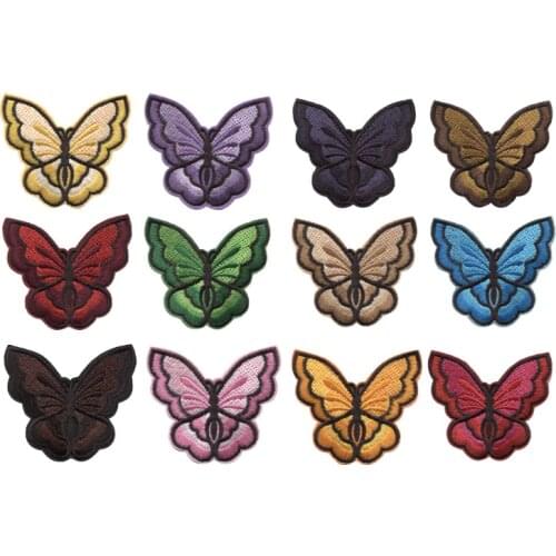 1Pieces Butterfly Iron on Patches Embroidery Applique Patches for Arts Crafts Clothes Ironing Clothing Sewing Supplies Decor