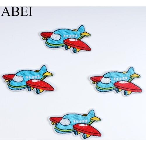 10pcs Iron On Airplane Patches Cartoon Stickers DIY Embroidered Clothes Jeans Backpack Shirts Fabric Appliques Sewing Patch