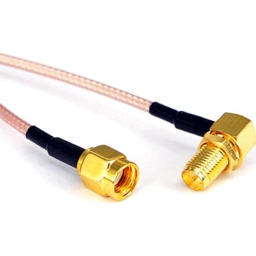 10pcs RF connector cable RP SMA Female Rightangle to RP SMA Male Coax Antenna Adapter Pigtail Extension Cord RF Connector Cable