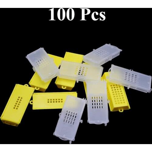 100PCS Beekeeping Transport Cages Plastic King Prisoner Rearing Cage Box Post Cage Tool Equipment Apiculture Wholesale Supplies