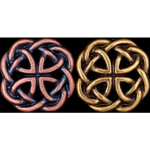 10X 19*19mm Antique Brass/Copper Western Biker Punk Celtic Knot Conchos For Saddles Headstall Bridle Leathercraft Decor