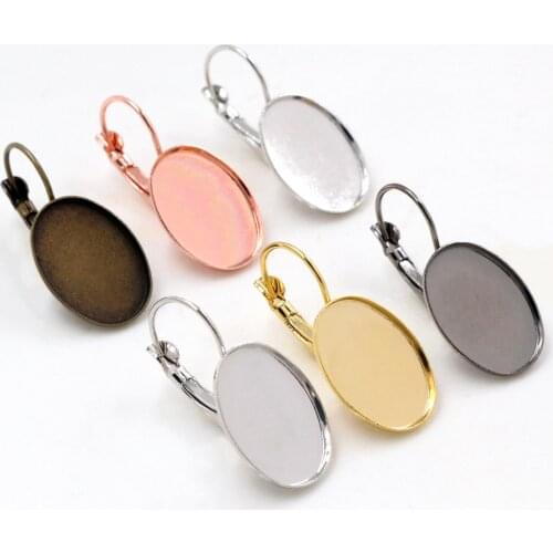 13x18mm 18x25nn 10pcs/lot 6 Colors Plated High Quality French Lever Back Earrings Blank/Base,Fit 13x18mm Oval glass cabochons