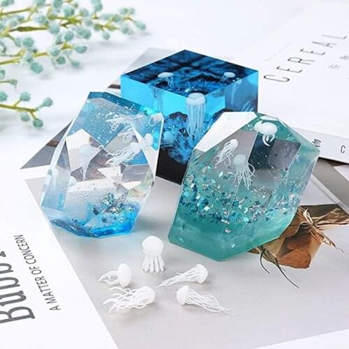18 Pcs Mini Jellyfish Resin Filler Epoxy Resin Mold Filler Seahorse Pufferfish Filling Model DIY Crafts Jewelry Making Supplies