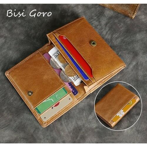 Bisi Goro Men Smart Wallet Credit Bank Card Holder High Quality Brand Business Short Slim Male Wallets Coin Purse Gift For Men