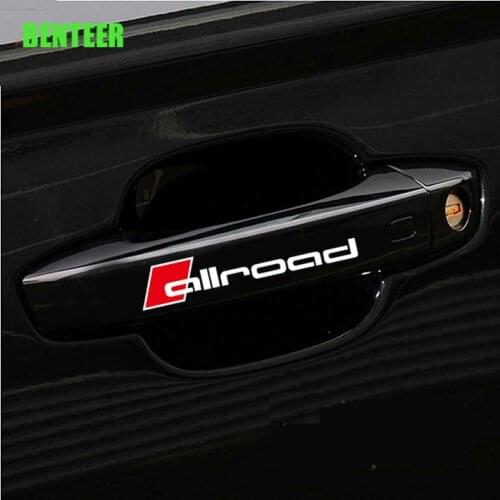 4pcs Germany Oracal Material Allroad Car Door Handle Decals Sticker For Audi A4 A6