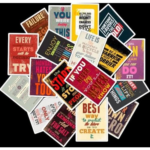 75 Sheets / 3 Set Inspirational Motto Poster Sticker Car Motorcycle Electric Car Trunk Waterproof Sticker