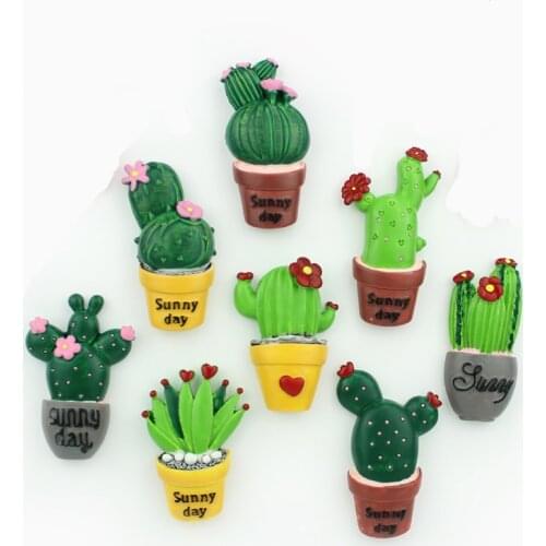 8pcs/1set The New Creative cute fleshy cactus Strong Fridge magnets refrigerator Home decoration Magnet office photo Post messag