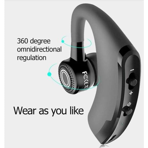 V9 Handsfree Headphones Ears Wireless Business Bluetooth Headset with Mic for Driver Sports
