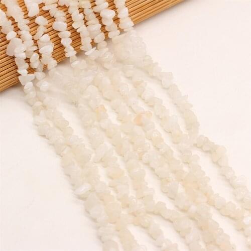 Natural Stone Beads: Fashion White Jade Chip Irregular temperament Beads For Jewelry Making DIY Necklace Bracelet 3x5-4x6mm