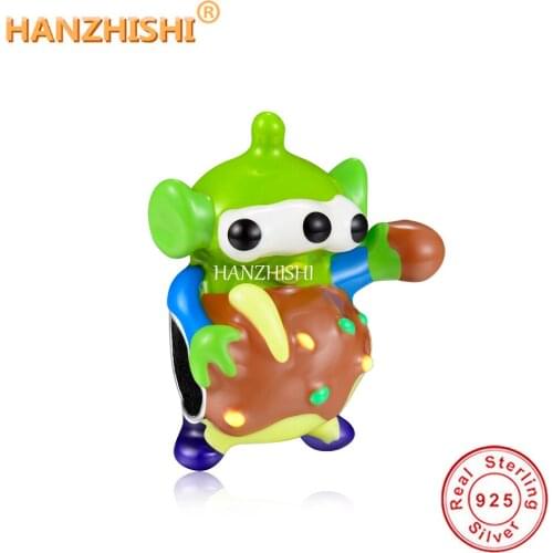 2021 Summer Collection 925 Sterling Silver Cartoon Green Animal Charms Beads Fit Pandora Bracelet Necklace DIY Jewelry Making