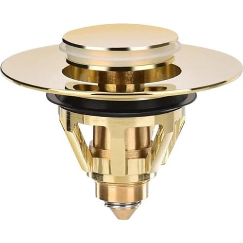 Drain Fitting Washbasin, Universal -Up Valve Plug, Sink, Brass Anti-Clogging Strainer, Sink Plug, Sink Drain