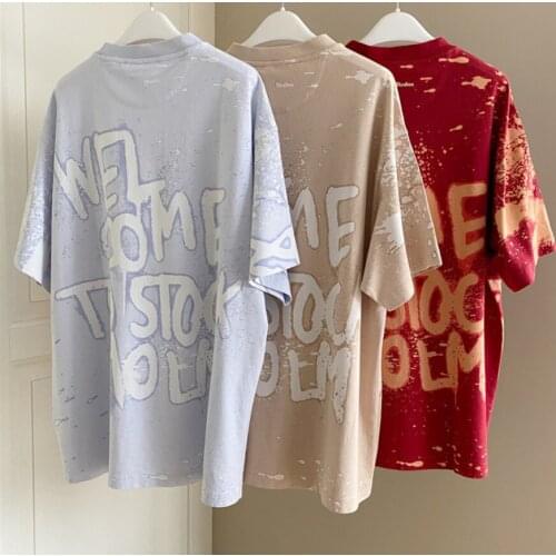 HFF Sweden New Summer 2021 AC Animal T shirt Letters Graffiti Cotton Loose T-shirts For Men Women Short Sleeve Fashion T shirt