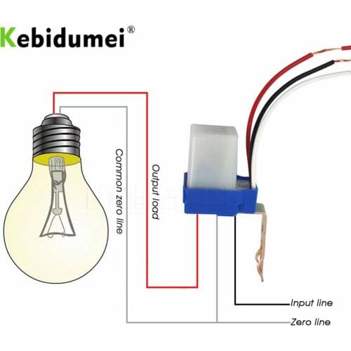 KEBIDU Sensor Switch Photocell Street Light Switch Control Photoswitch Automatic Auto On Off 110V 220V DC AC 12V 50-60Hz 10A