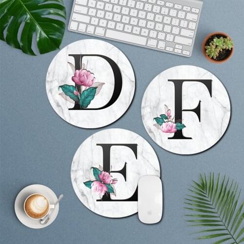 Beautiful Computer Mouse PU Leather Round Office Gaming Mouse Pad 22x22cm for MacBook Xiaomi Lenovo Mousepads