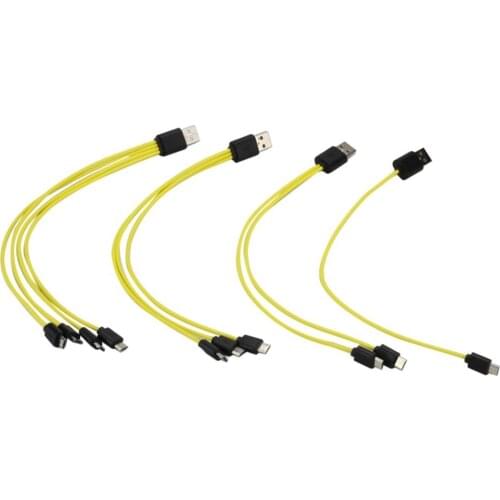 Micro USB Charging Cable for USB Rechargeable Battery Universal One Drag 1/2/3/4