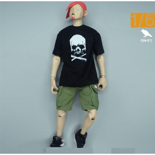 In Stock For Sale 1/6th Fashion Trendy For Boys Short Sleeves Punish Short Pants Trousers For Usual 12inch Doll Accessories