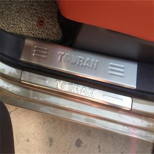 For Volkswagen Touran 2010-2016 Auto Door Sill Plate Trim Stainless Steel Threshold Kick Pedal Scuff Sticke