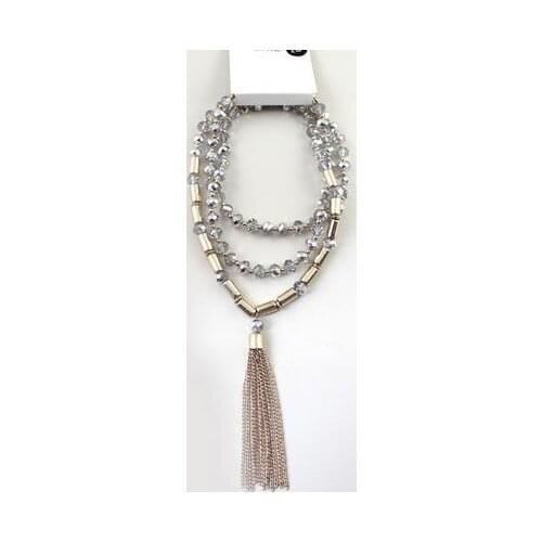 New Fashion Crystal Beaded Tassel Long Statement Choker Necklaces & Pendants For Women Jewellery YX112