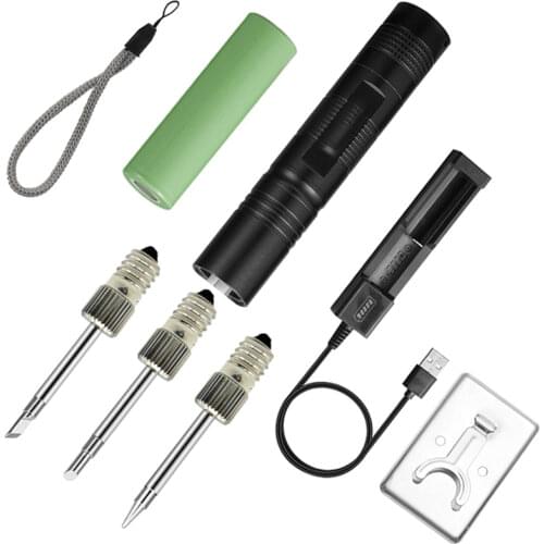 New 510 interface battery soldering iron electric USB wireless soldering iron 18650 battery powered with LED light