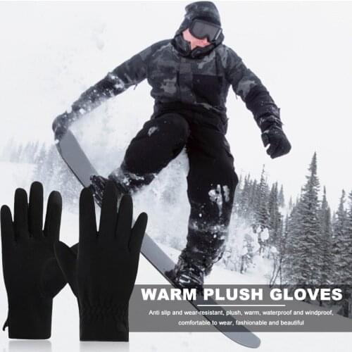 Skiing Riding Gloves Touch Screen Bike Mittens Winter Unisex Fleece Thick Warm for Outdoor Cycle Biking Entertainment