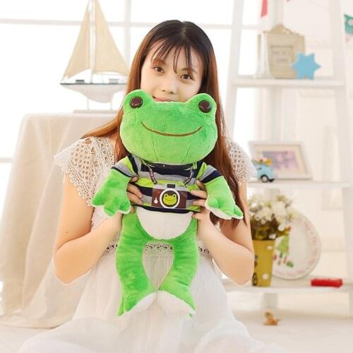 1pc 26/53cm Lovely Frog Plush Toys Soft Cartoon Frog with Clothes Stuffed Animal Doll Kids Toy for Children Birthday Presents