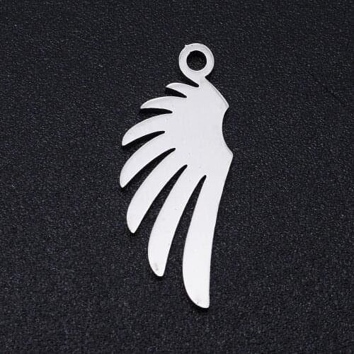 5pcs/lot 100% Stainless Steel Angel Wing Charms Wholesale Bracelets Pendants Top Quality Never Tarnish
