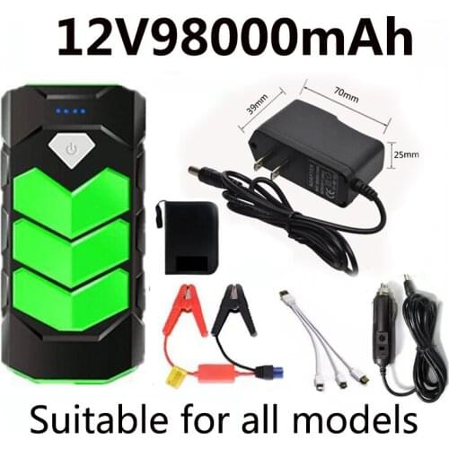 2021New12V98000mAhmah Car Jump Starter Power Bank Portable Car Battery Booster Charger 12V Starting Device Diesel Car Starter