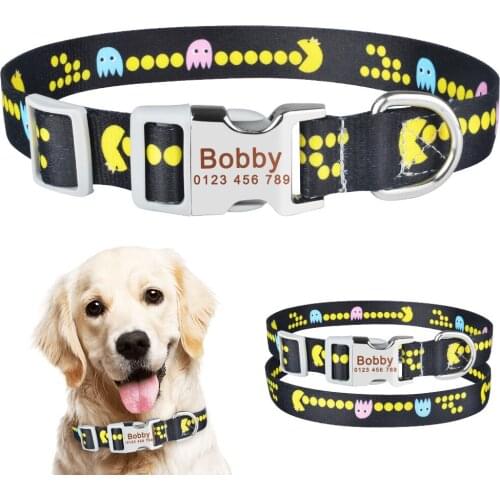 Adjustable Personalized Dog Collar Puppy Dogs Name ID Tag Custom Engraved S-L