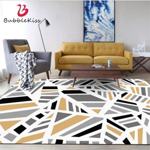 Nordic Minimalist Geometric Yellow Line Pattern Carpet Carpets For Living Room Nordic Home Bedroom Carpet Carpet Kids Room