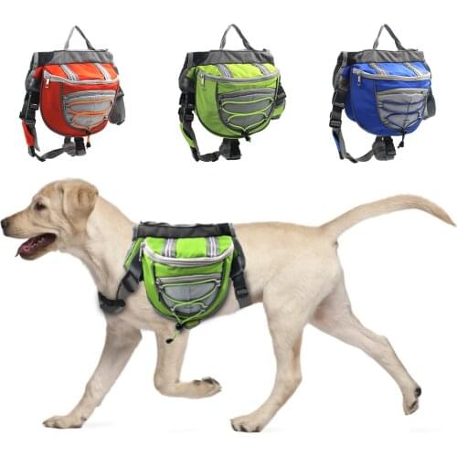 Pet Dog Saddlebags Pack Portable Canva Breathable Travel Camping Hiking Backpack Saddle Bag for Small Medium Large Dogs Supplies