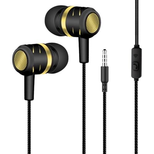 3.5mm Universal Dual Speakers Subwoofer Wired Bass HIFI In-ear Sports Earphones