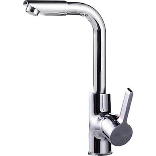 Temkunes 360 Rotate Bathroom Basin Faucet Chrome Brass vessel Mixer Tap with Ceramic Sink cocina claquettes femme