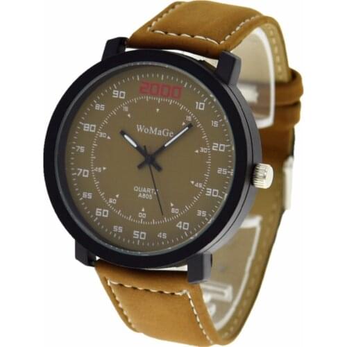 High Wholesale Womage A805 Men Sport Casual Leather Wrist Watches Hot Sale Women Watch Fashion Woman Dress Wristwatch