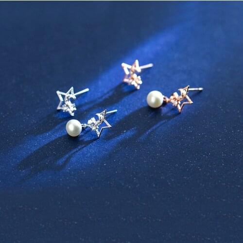 MloveAcc Brand Authentic 100% 925 Sterling Silver Luminous Star Light Stud Earrings for Women Fashion Jewelry Bijoux Gift
