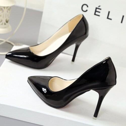 High Heels 9.5cm Black Pumps Silver High Heels Wedding Shoes Nude Pumps Bridal Shoes Estiletos Mujer 2021 Women Pumps