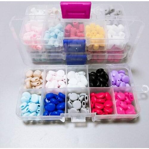 1Box Mix Adjustable Face Mask Button Cord Locks DIY Elastic Band Stop Drawstring Accessories Crafts Buttons Sewing Supplies
