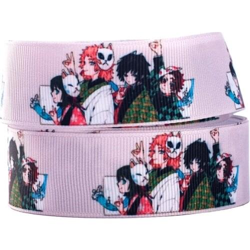 10yards different sizes hot Japanese cartoon pattern printed grosgrain ribbon