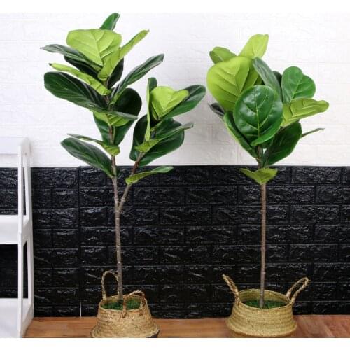 113cm Large Artificial Ficus Tree Fake Rubber Plants Plastic Tropical Tree Leaves Palm Foliage for Indoor Home Large Decoraion