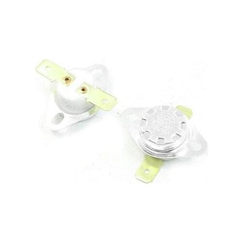 2 Pcs 135C Celsius N/C 2 Flat Pin Terminal Ceramic Thermostat 10 Amp AC 250V