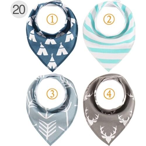 2019 Baby Feeding Bibs 4pcs/Lot Newborn Infant Girl Burp Cloths Cotton Toddler Boy Bandana Scarf Kids Saliva Towels Dropshipping
