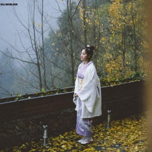 2020 Women Kimono Winter jacquard Knitting Japanese Style Coat