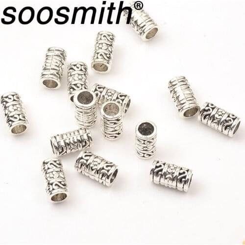 30pcs 7x12mm Large Cylindrical Metal Bead Alloy Beads Pendant Spacer Beads For Jewelry Making DIY Gift Necklace Accessorie