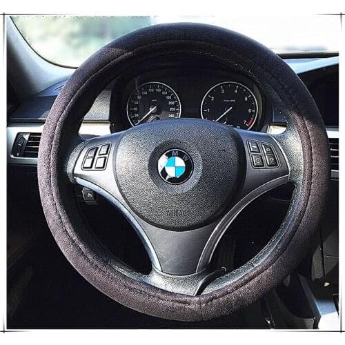 Car electric heated steering wheel cover heated steering wheel cover winter heated steering wheel suede fabric 38cm 12V