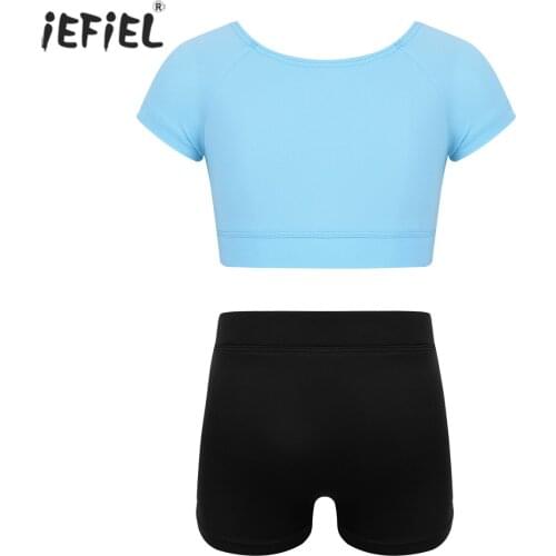 Girls Tank Crop Tops Bottoms Shorts Sets Ballet Dance Gymnastics Workout Sport Kid Clothes Summer Casual Letter Athletic Outfits