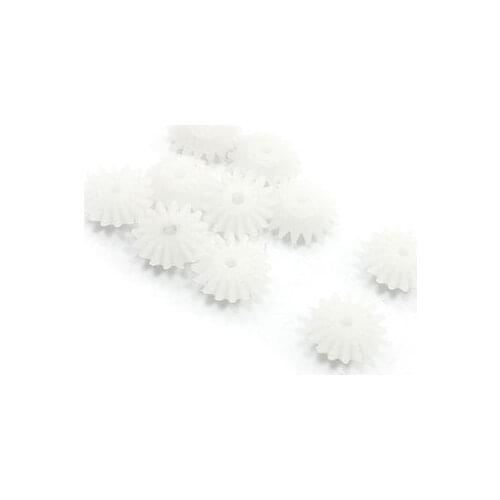 10 Pcs 11mm x 5mm x 2mm 16 Teeth White Plastic Bevel Gear for DIY RC Toy